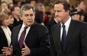 Gordon Brown y David Cameron.