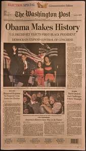 Portada del Washington Post el día de la elección de Obama 