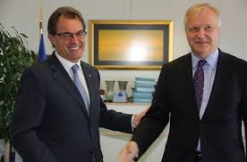 Artur Mas con el vicepresidente económico de la Comisión, Olli Rehn