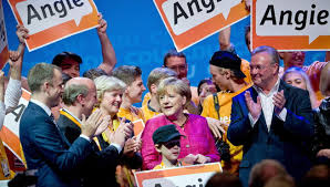 Ángela Merkel en campaña electoral 