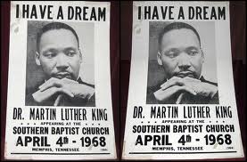 Anuncio del discurso que iba a pronunciar Martin King en Memphis el dia que fue asesinado