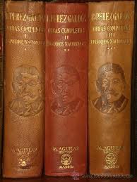 Tres volúmenes de los Episodios Nacionales de Benito Pérez Galdós