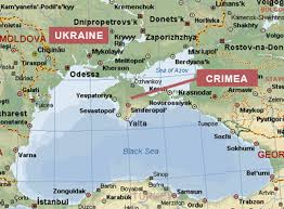 La península de Crimea, en el mar Negro, entre Ucranian y Rusia