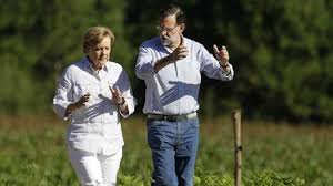 Breve peregrinaje de Rajoy y Merkel en las cercanías de Compostela