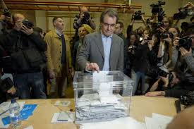 El president Mas votant aquest matí a Barcelona