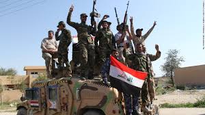 Soldados iraquíes en la toma de la ciudad de Tikrit, ocupada por el Estado Islámico