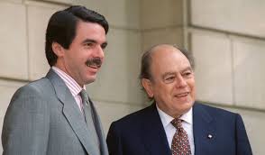 José Maria Aznar y Jordi Pujol tras el Pacto del Magèstic en 1996
