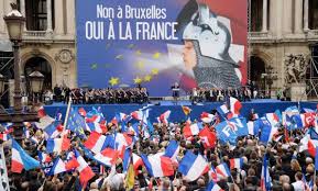 Un acto político del Frente Nacional en Francia en contra de Bruselas