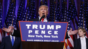 Donald Trump en su discurso de la victoria en las elecciones del 8 de noviembre