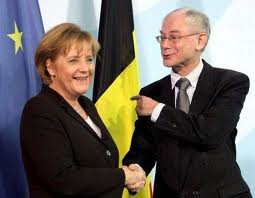 Angela Merkel y Herman Van Rompuy 