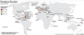 Mapa global de paraísos fiscales 