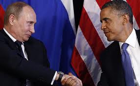 Vladimir Putin y Barack Obama en la cumbre de Belfast 