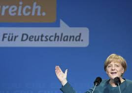 Ángela Merkel en campaña electxoral
