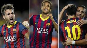 Cesc,Neymar,Messi y Busquets
