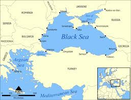 Mapa del Mar Negro, la península de Crimea y los Dardanelos 