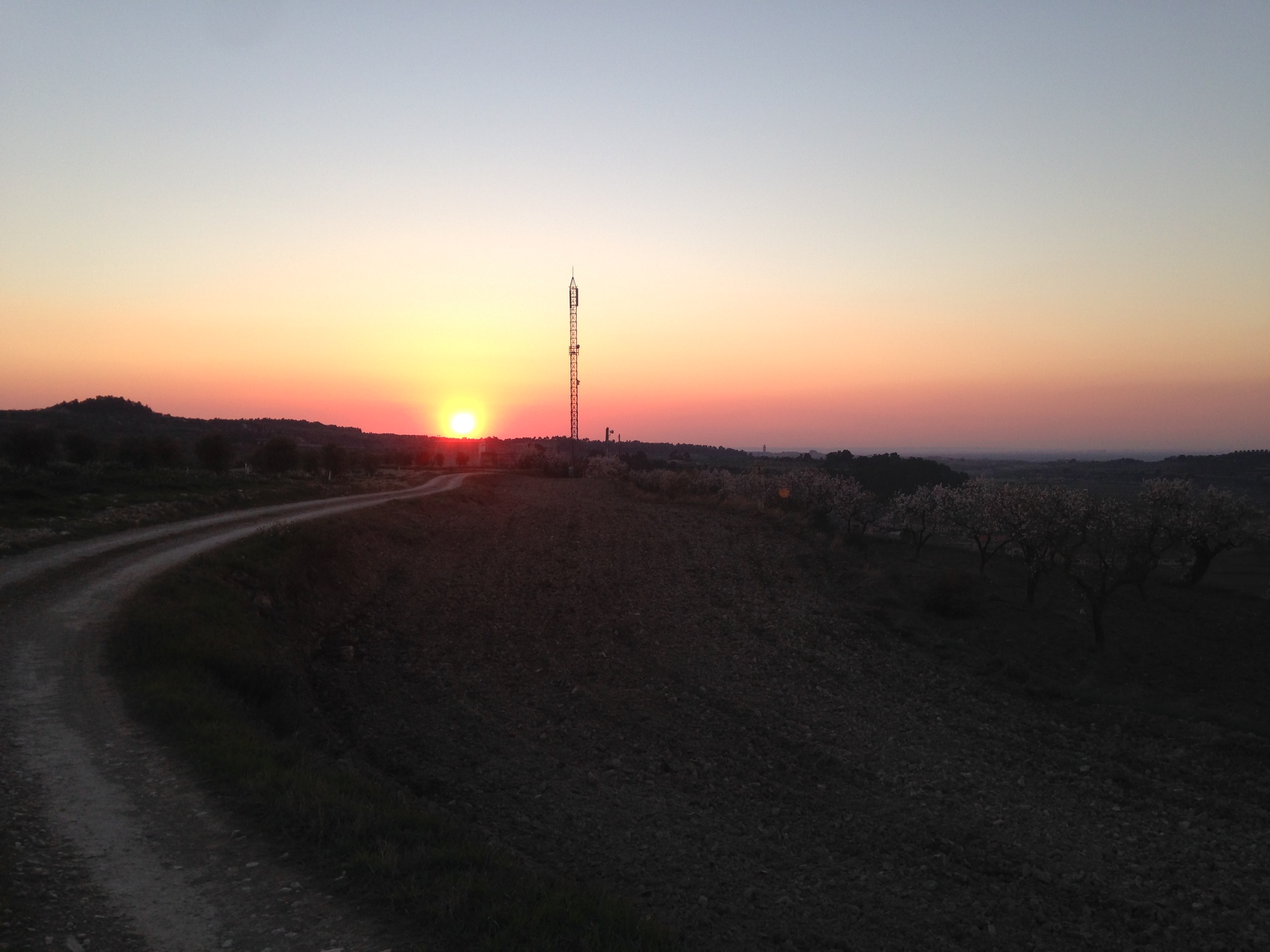 Cau el sol i el dia s'apaga. torna la nit i el fred de març