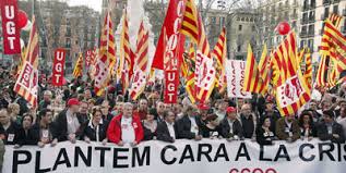 Gran manifestación en las calles de Barcelona 