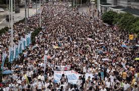 Una manifestación en Hong Kong pidiendo más libertades a las autoridades chinas