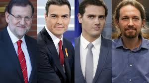 Mariano Rajoy, Pedro Sánchez, Albert Rivera y Pablo iglesias 