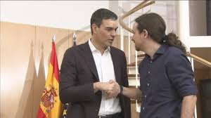 Pedro Sánchez y Pablo Iglesias en la reunión que celebraron en el Congreso para intentar formar un gobierno