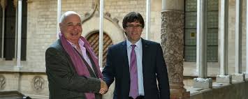 El president Puigdemont y Lluís Rabell, líder de Catalunya Sí Que És Pot.