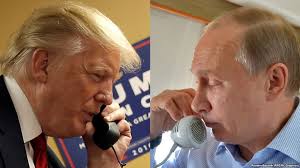 Donald Trump y vladimir Putin hablando por teléfono 